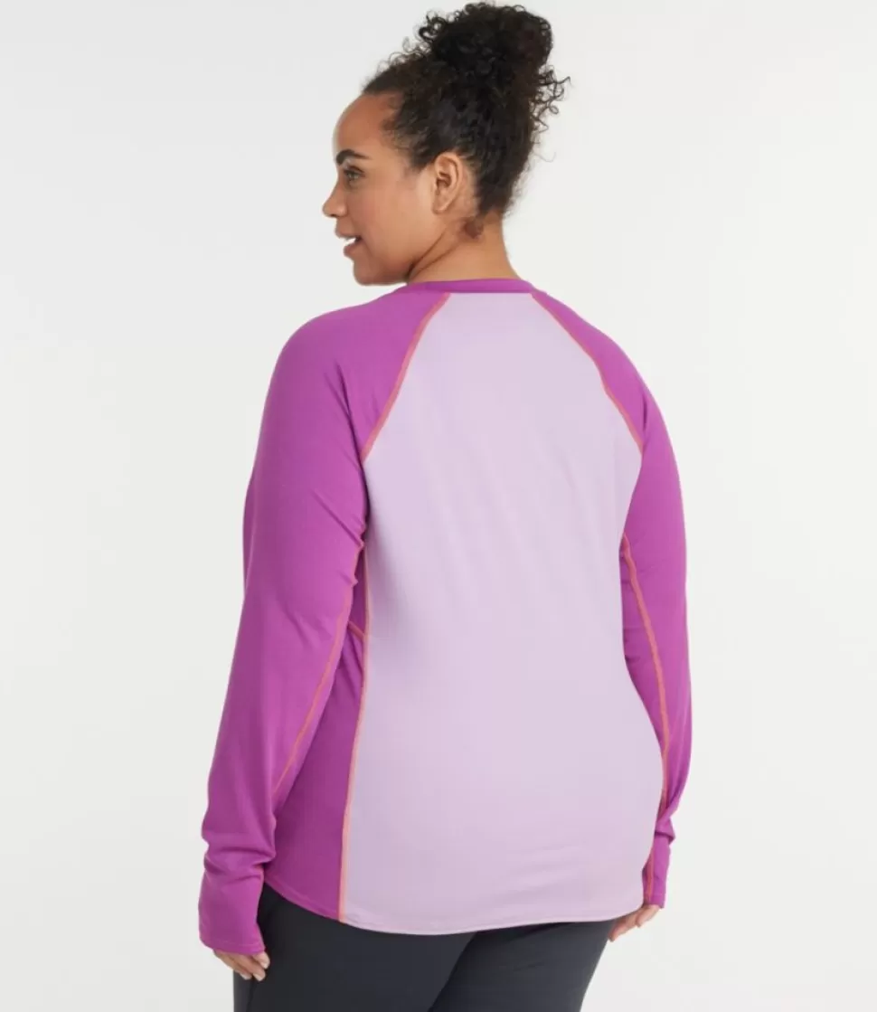 Best Sale "Women's Midweight Baselayer Crew, Long Sleeve Color Block" Women Base Layers