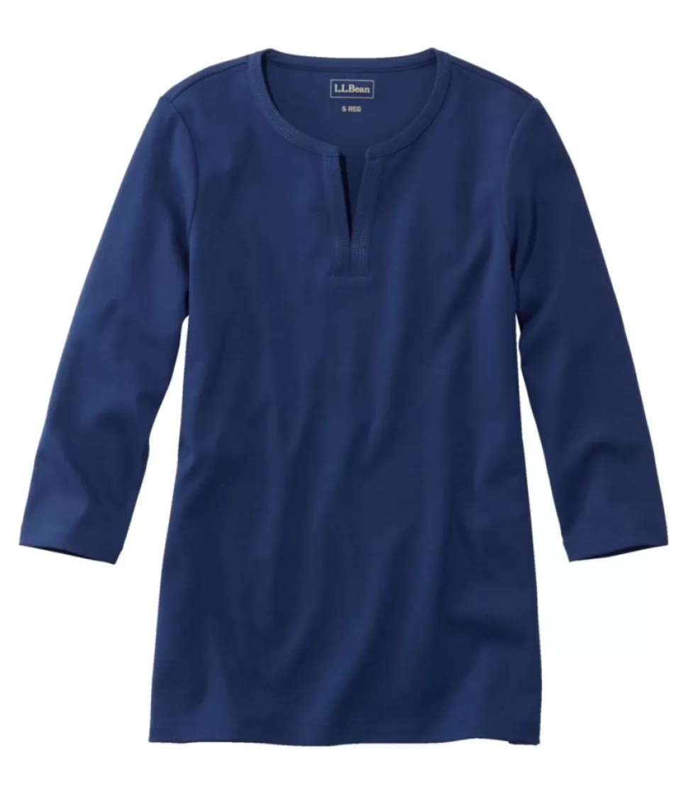 Cheap "Women's Tee, Three-Quarter-Sleeve Splitneck Tunic" Women Shirts & Tops