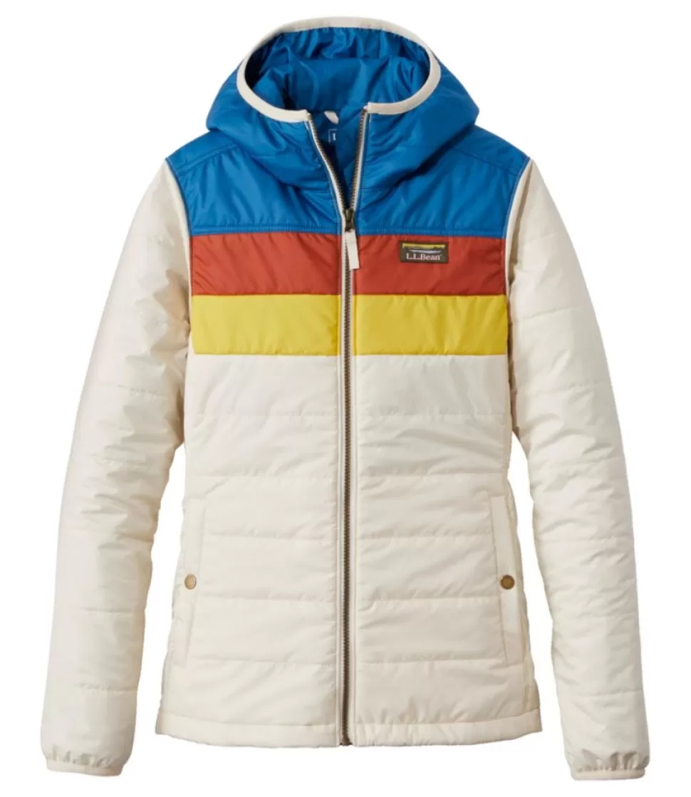 Outlet "Women's Mountain Classic Puffer Hooded Jacket, Colorblock" Women Insulated Jackets