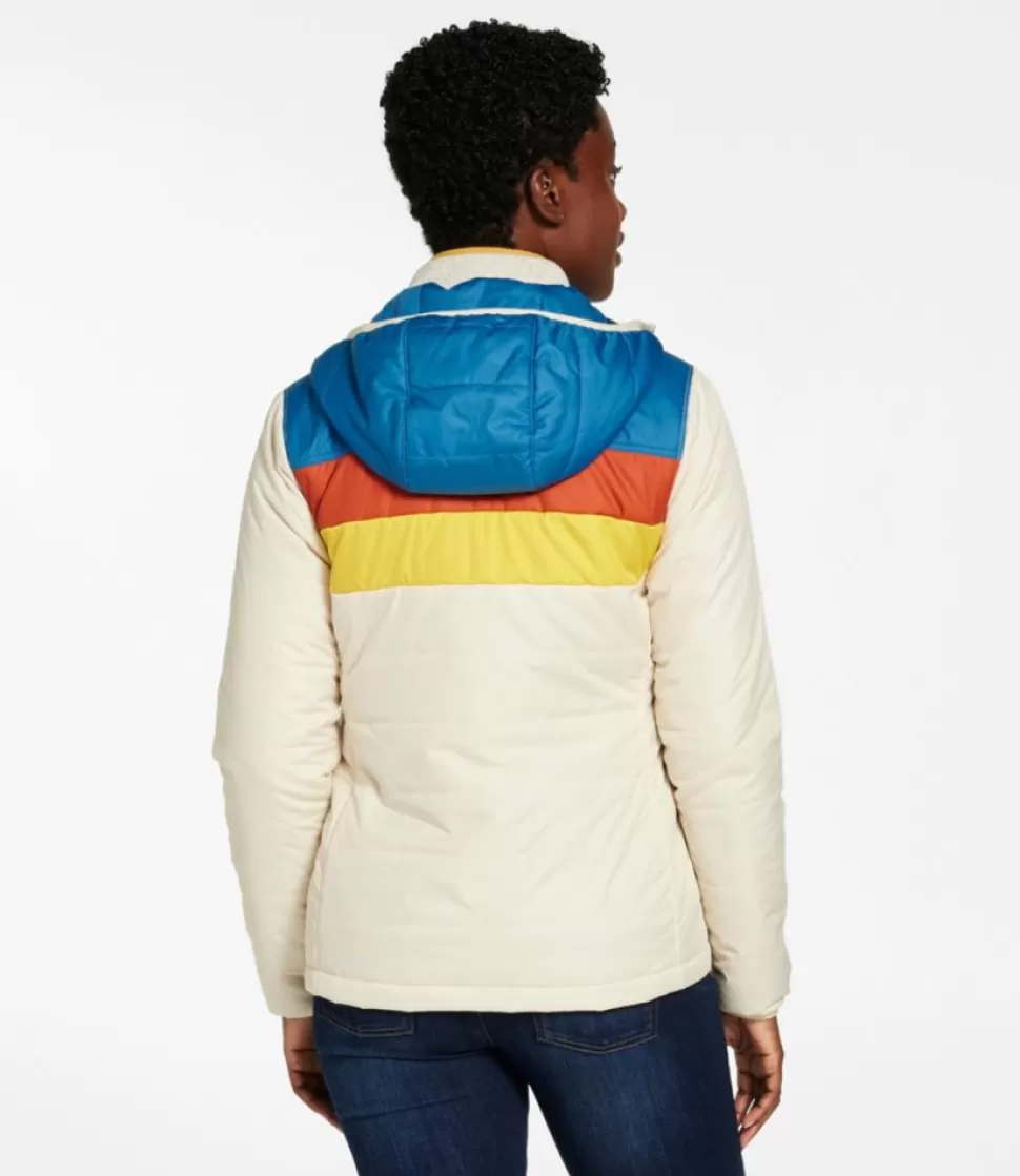 Outlet "Women's Mountain Classic Puffer Hooded Jacket, Colorblock" Women Insulated Jackets