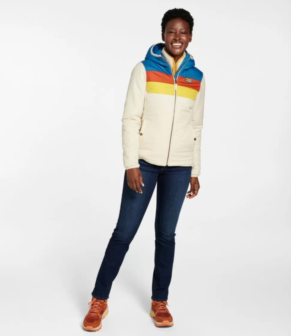 Outlet "Women's Mountain Classic Puffer Hooded Jacket, Colorblock" Women Insulated Jackets