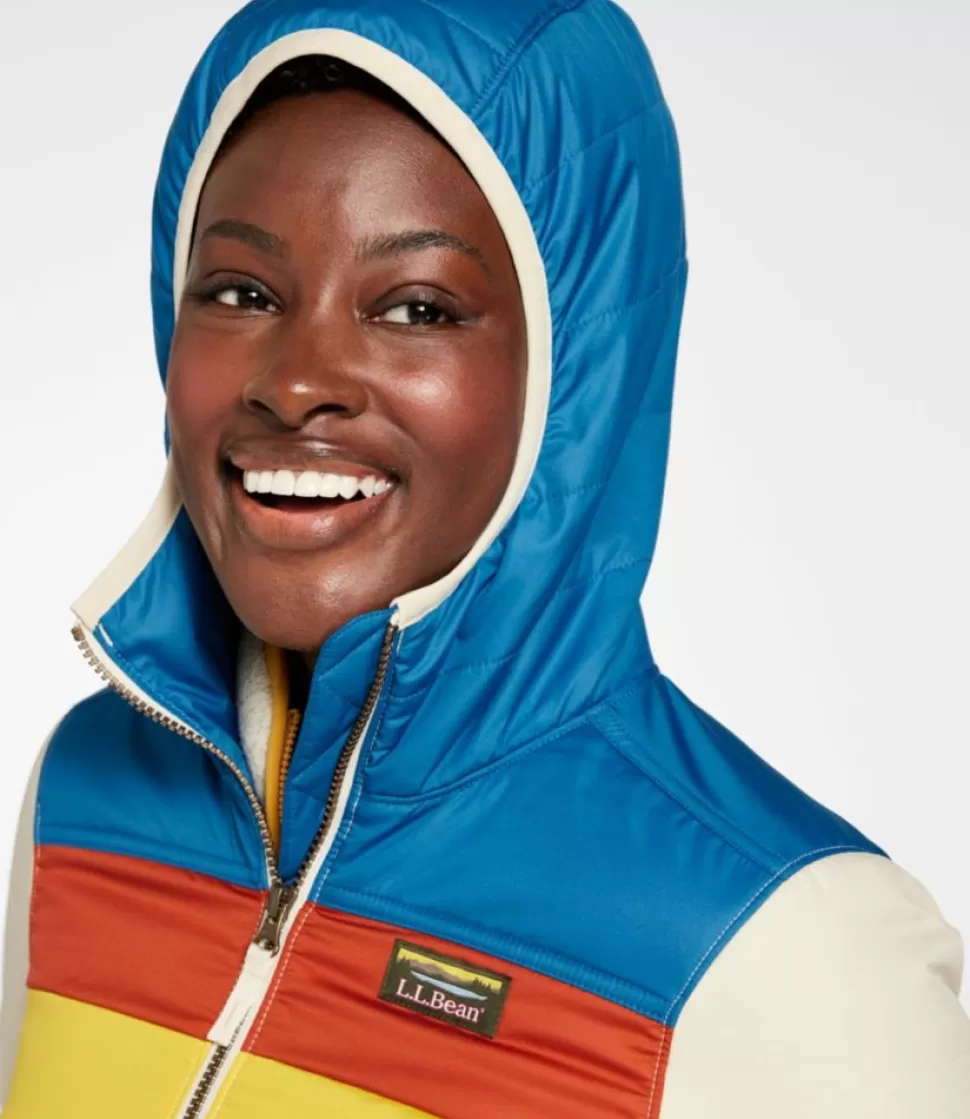 Outlet "Women's Mountain Classic Puffer Hooded Jacket, Colorblock" Women Insulated Jackets