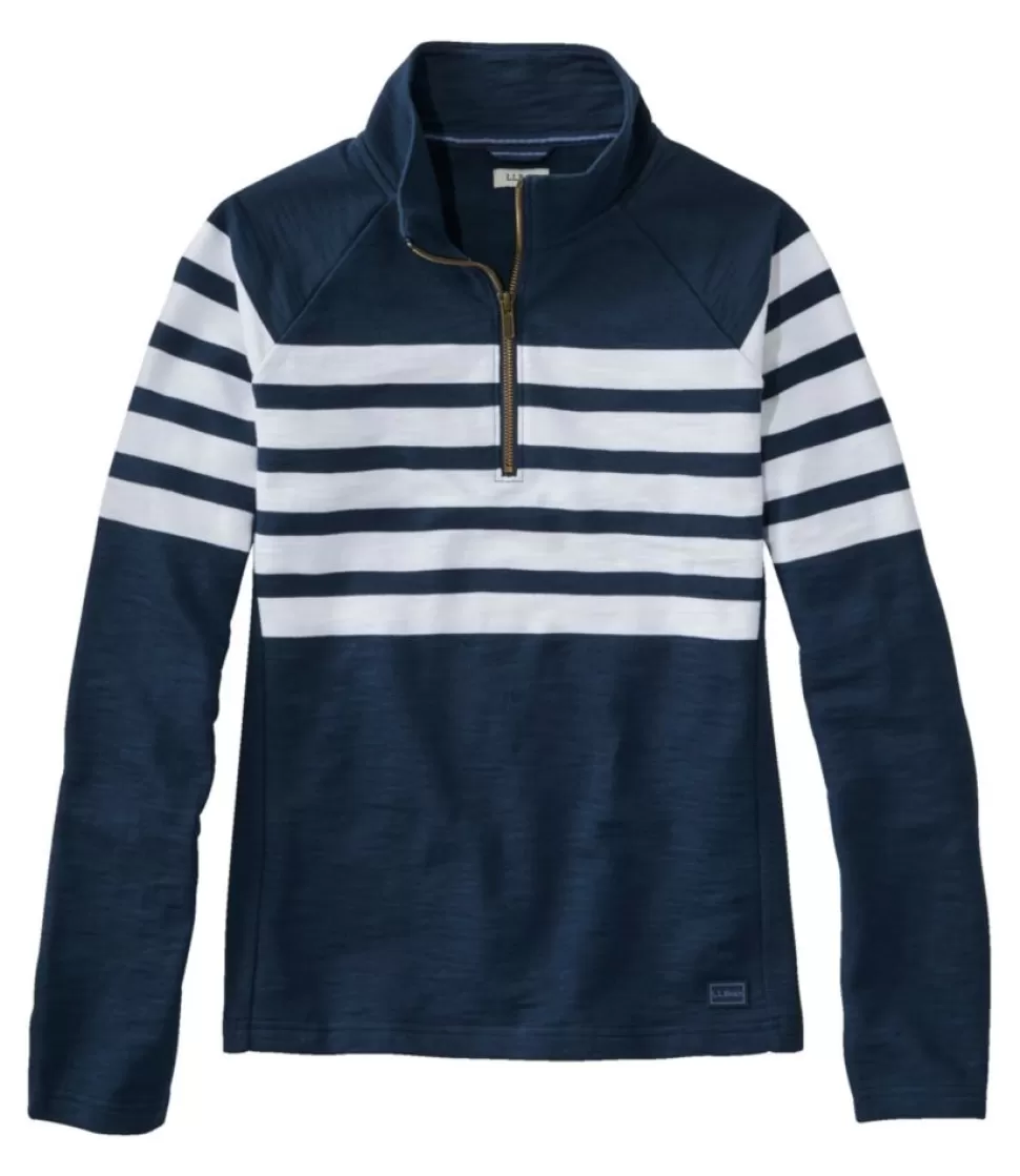 Flash Sale "Women's Peaks Island Quarter-Zip Pullover, Stripe" Women Sweatshirts