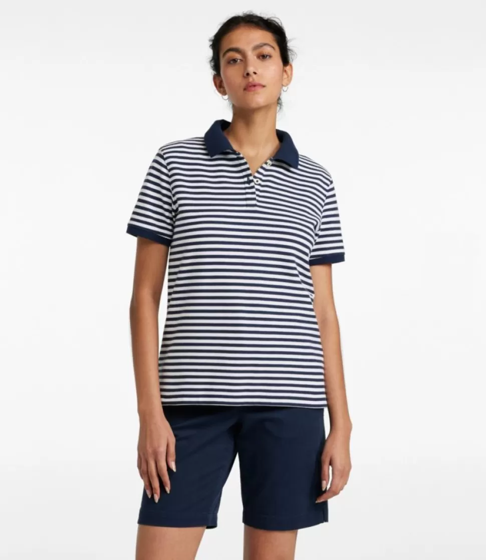 Online "Women's Premium Double L Polo, Short-Sleeve Relaxed Fit Stripe" Women Shirts & Tops