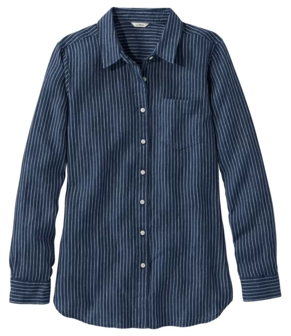 Sale "Women's Premium Washable Linen Shirt, Tunic Stripe" Women Shirts & Tops