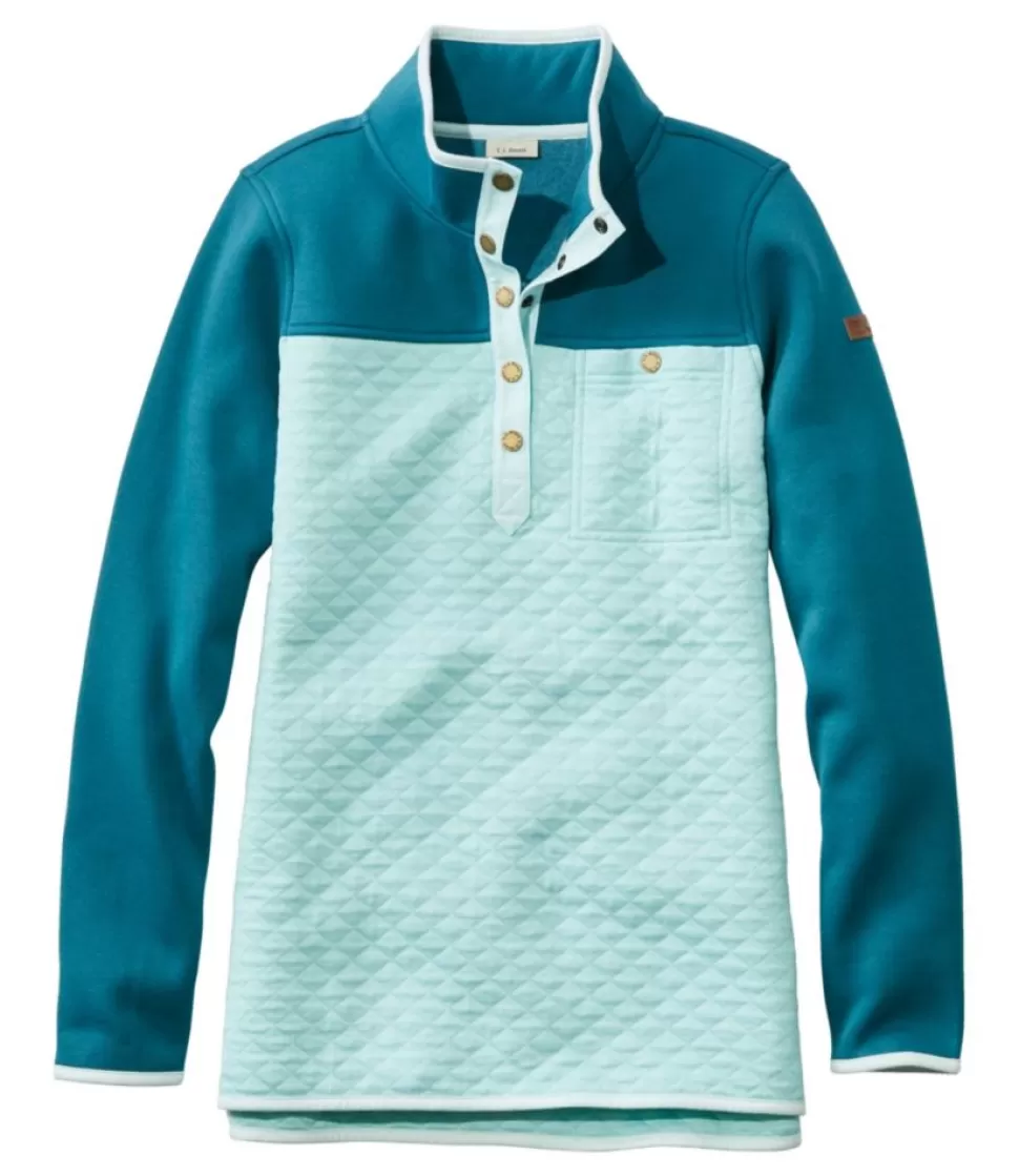 Best Sale "Women's Quilted Sweatshirt, Mockneck Tunic Colorblock" Women Sweatshirts