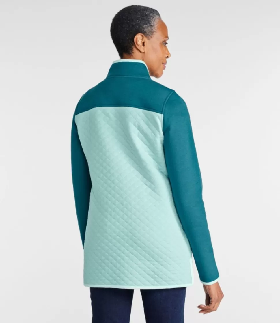 Best Sale "Women's Quilted Sweatshirt, Mockneck Tunic Colorblock" Women Sweatshirts