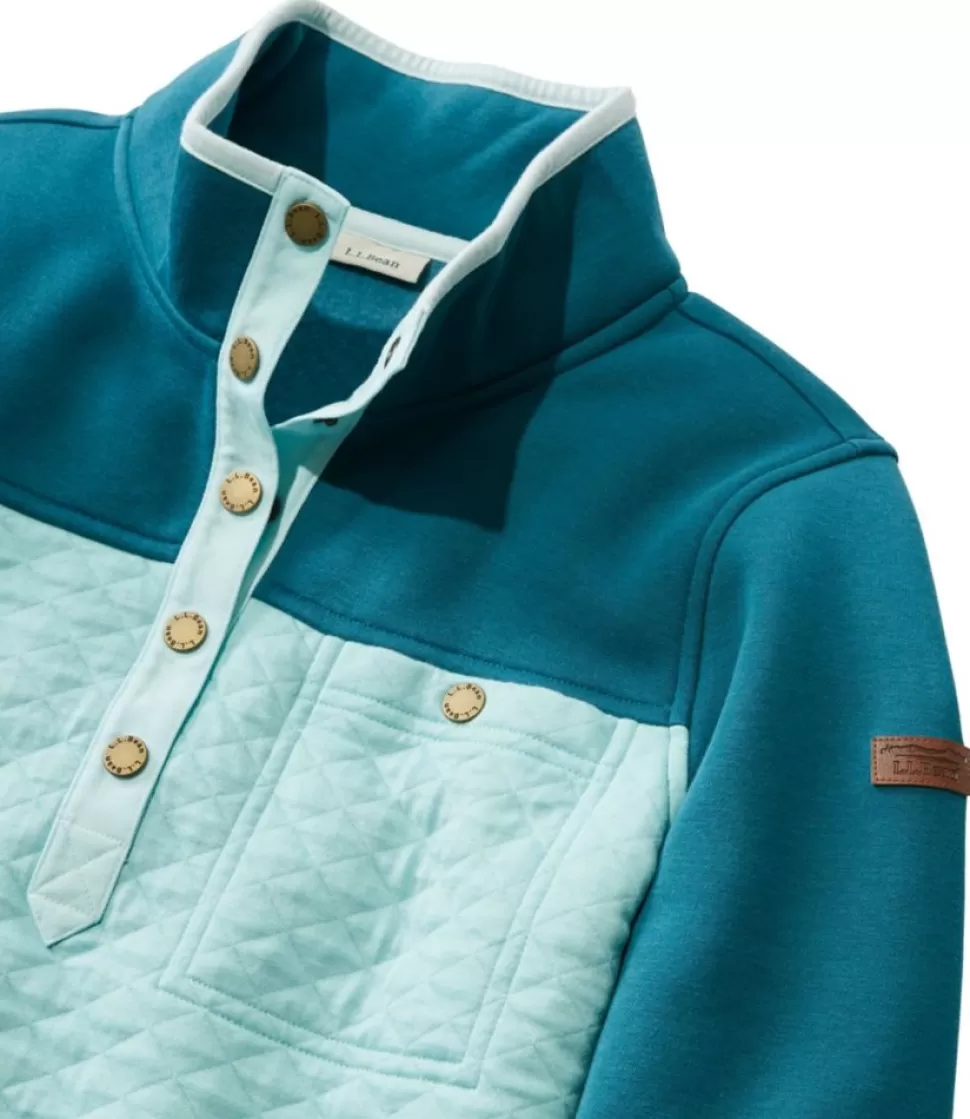 Best Sale "Women's Quilted Sweatshirt, Mockneck Tunic Colorblock" Women Sweatshirts