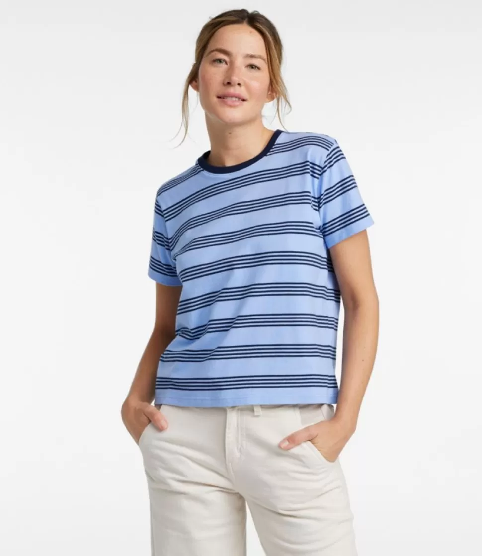 Fashion "Women's Saturday T-Shirt, Crewneck Short-Sleeve Stripe" Women Shirts & Tops