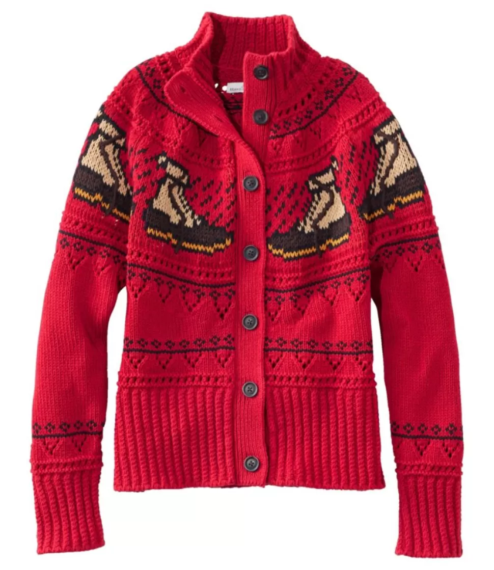 Cheap "Women's Signature Cotton Fisherman Sweater, Short Cardigan Fair Isle" Women Sweaters
