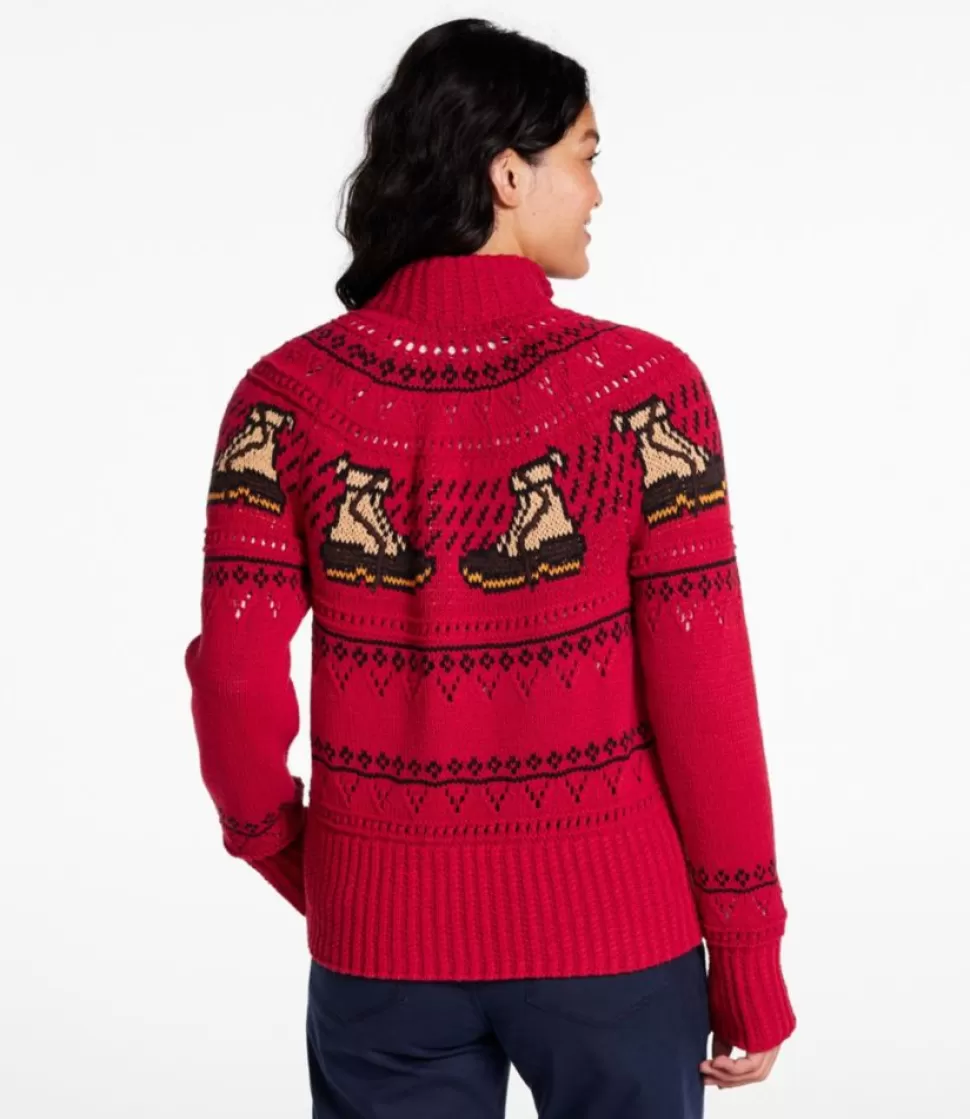 Cheap "Women's Signature Cotton Fisherman Sweater, Short Cardigan Fair Isle" Women Sweaters