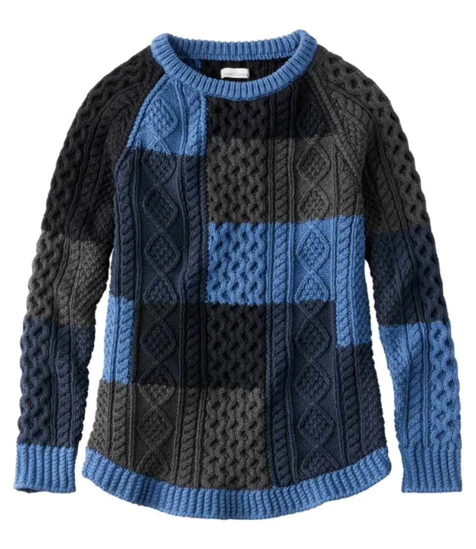 Cheap "Women's Signature Cotton Fisherman Tunic Sweater, Patchwork" Women Sweaters