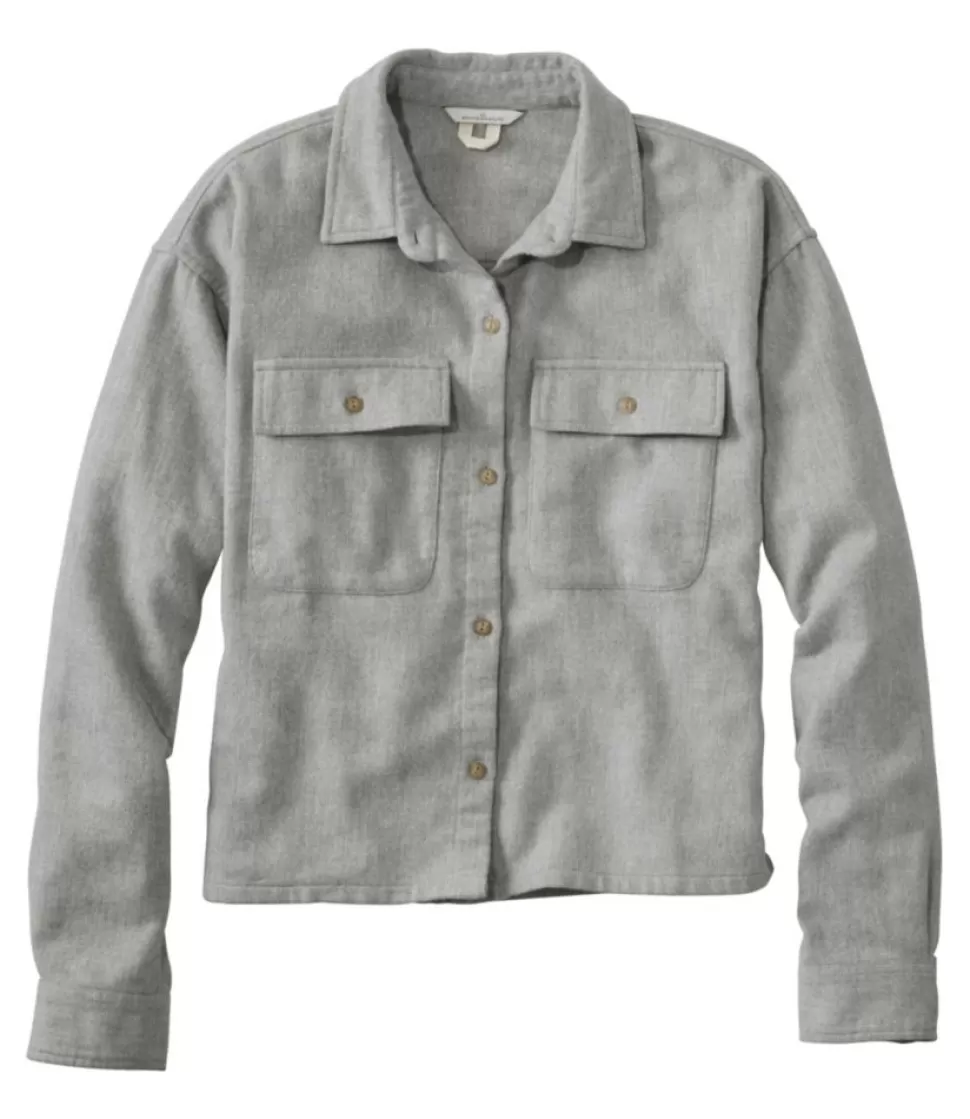 Clearance "Women's Signature Heritage Textured Flannel Shirt, Cropped" Women Shirts & Tops
