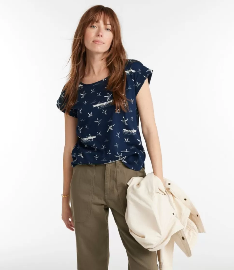 Clearance "Women's Signature Rangeley Cotton Tee, Scoopneck" Women Shirts & Tops