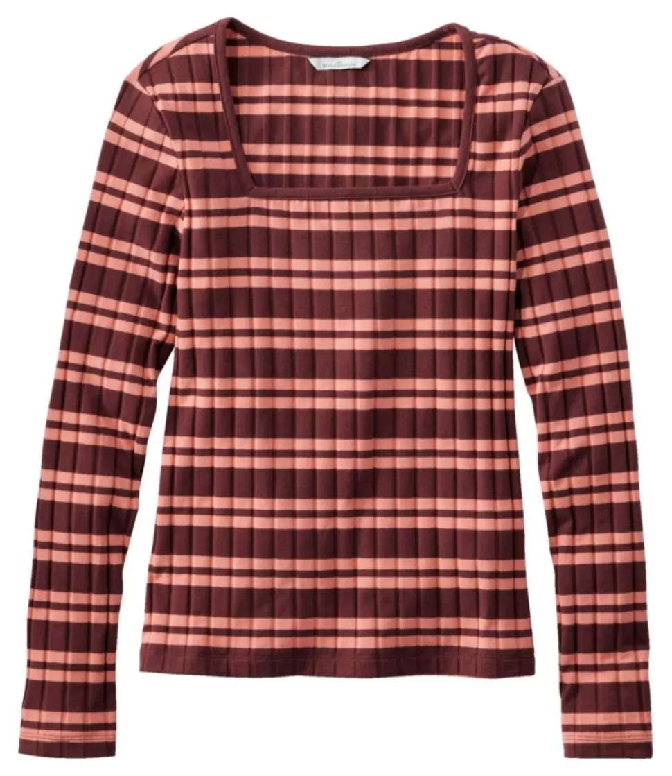 Hot "Women's Signature Ribbed Square-Neck Top" Women Shirts & Tops