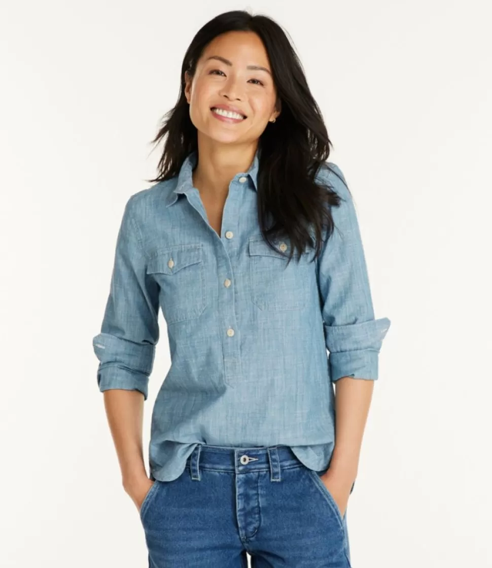 New "Women's Signature Woven Popover" Women Shirts & Tops