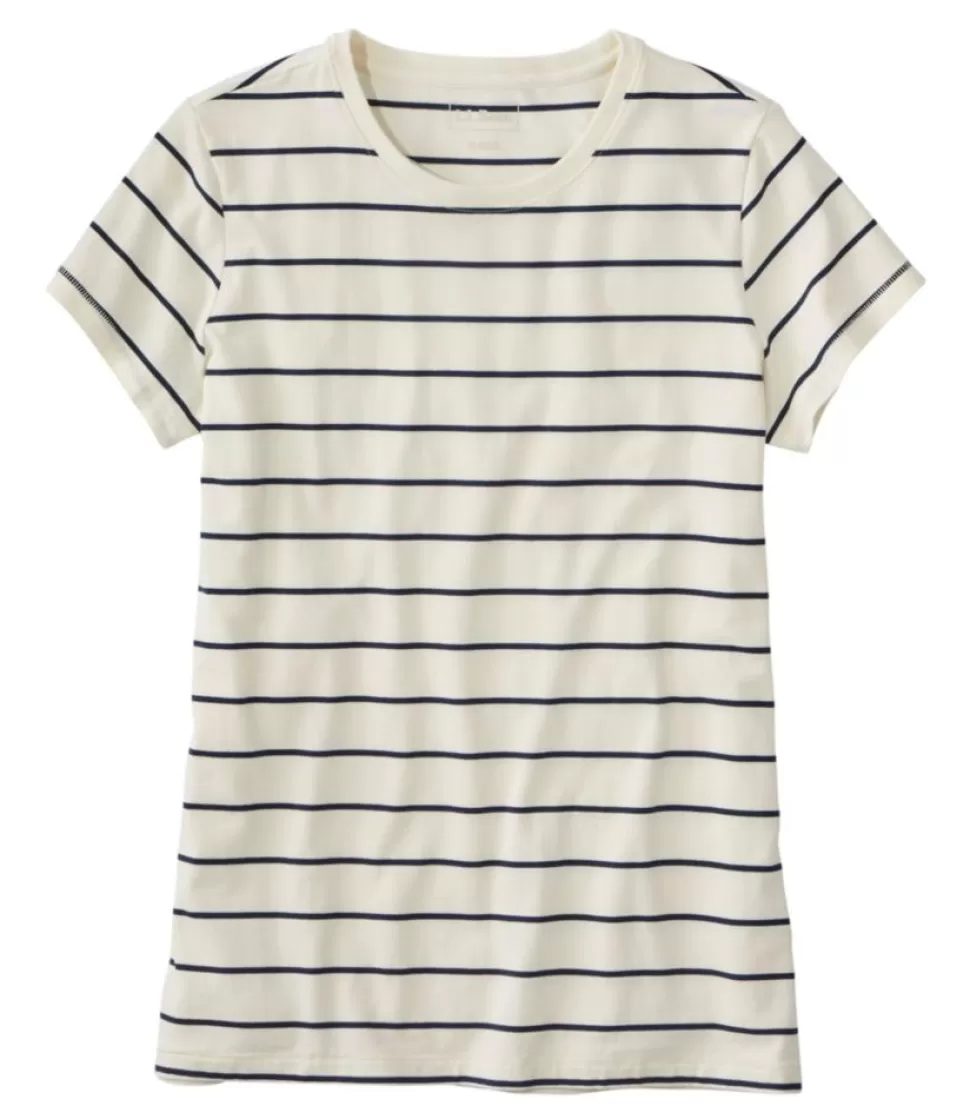Cheap "Women's Soft Stretch Supima Tee, Crewneck Short-Sleeve Striped" Women Shirts & Tops