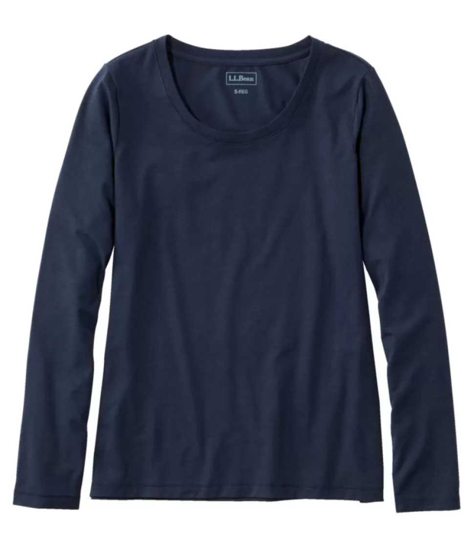 Cheap "Women's Soft Stretch Supima Tee, Scoopneck Long-Sleeve" Women Shirts & Tops