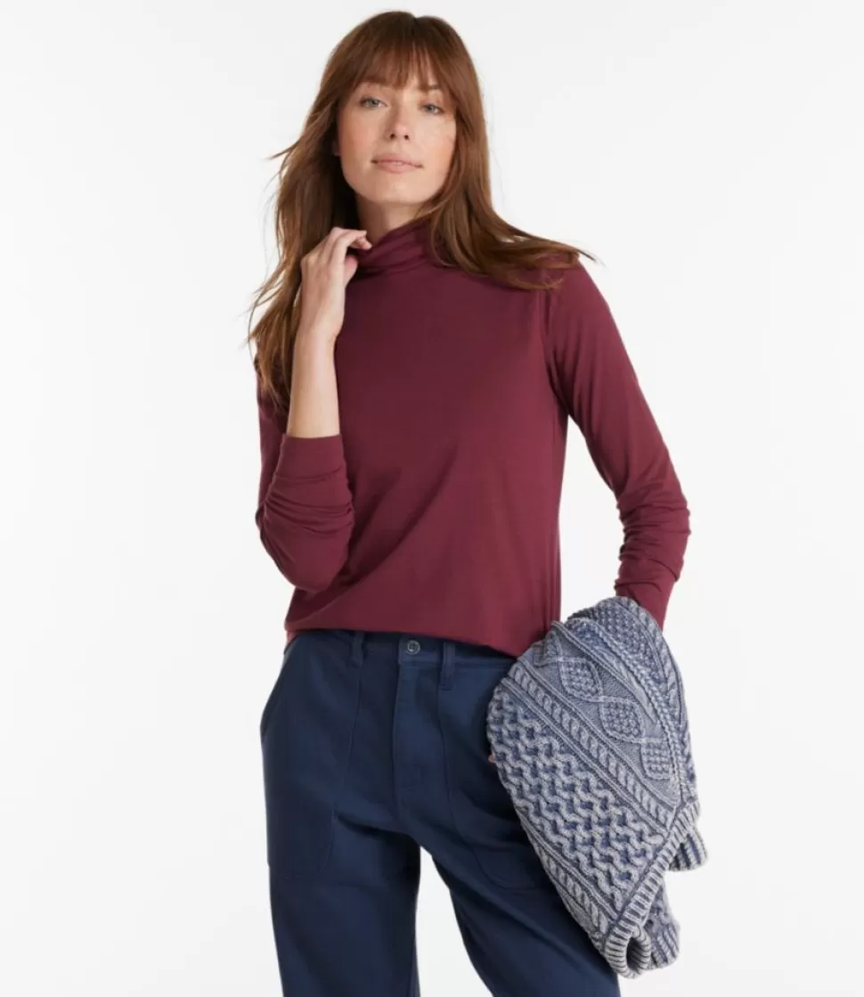 Sale "Women's Soft Stretch Supima Tee, Turtleneck" Women Shirts & Tops