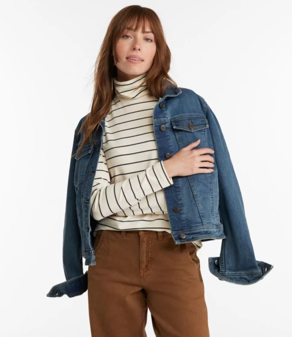 Online "Women's Soft Stretch Supima Tee, Turtleneck Stripe" Women Shirts & Tops
