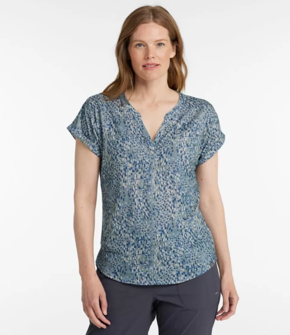 Clearance "Women's Streamside Tee, Short-Sleeve Splitneck Print" Women Shirts & Tops | Activewear