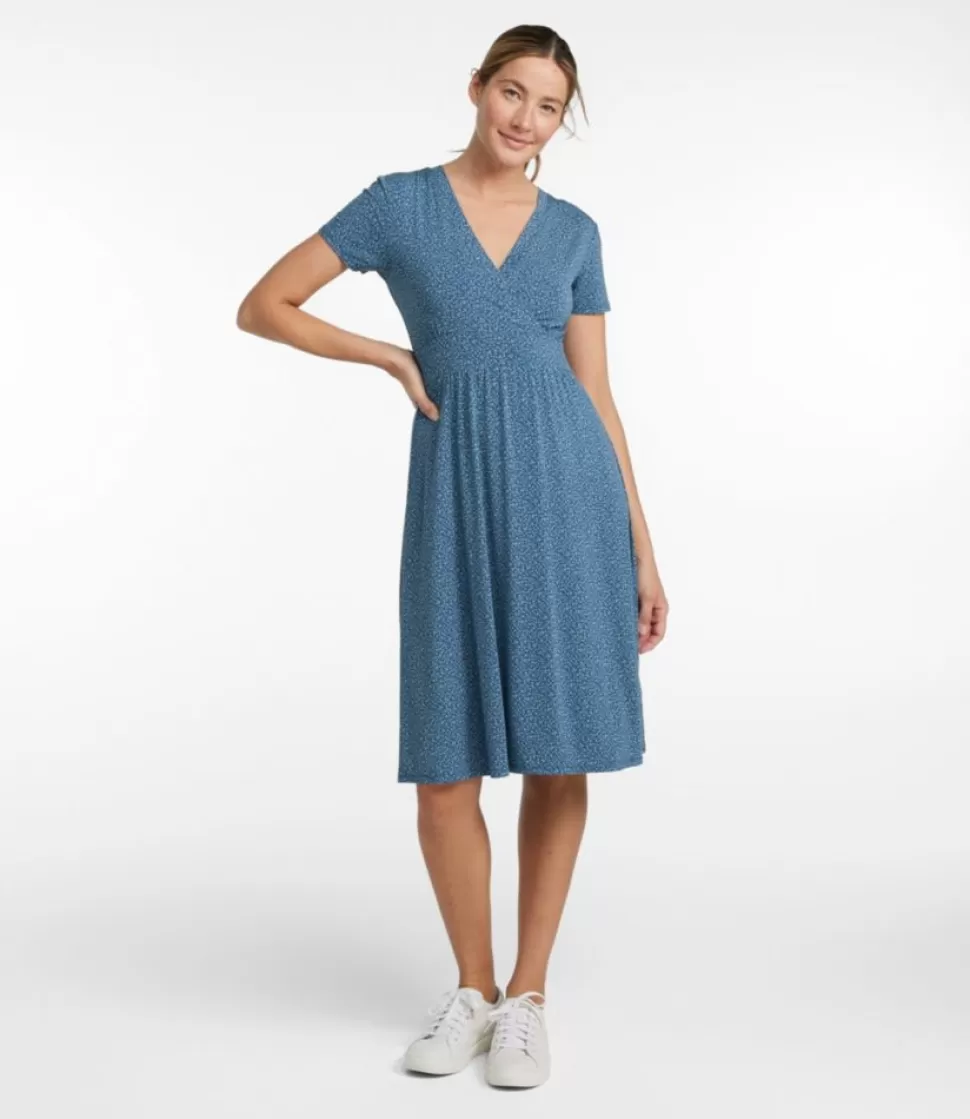 Shop "Women's Summer Knit Dress, Short-Sleeve Print" Women Dresses & Skirts