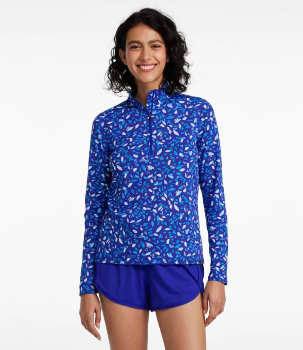 Cheap "Women's SunSmart® UPF 50+ Sun Shirt, Quarter-Zip Print" Women Swimwear