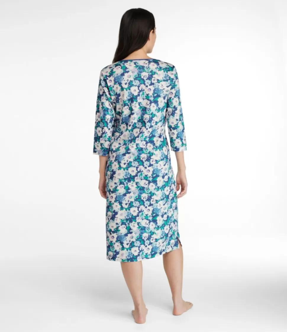 Best "Women's Supima Nightgown, V-Neck Three-Quarter-Sleeve, Print" Women Sleepwear