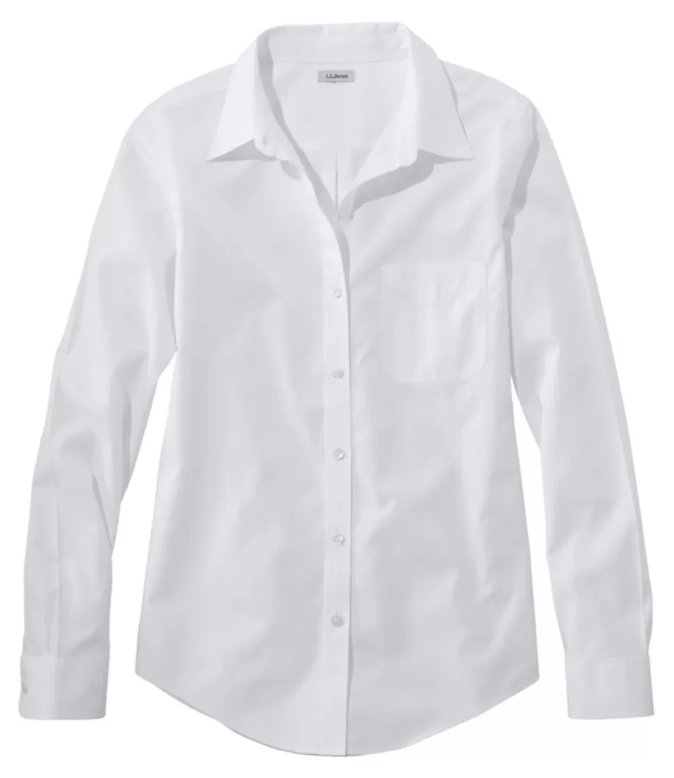 Flash Sale "Women's Wrinkle-Free Pinpoint Oxford Shirt, Long-Sleeve Relaxed Fit" Women Shirts & Tops